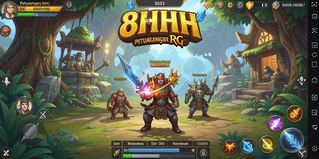 Gameplay RPG seru di 8HHH dengan aksi mendebarkan.