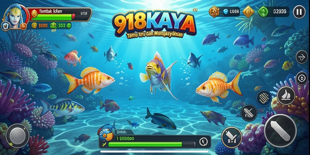 Tampilan gameplay <strong>918KAYA</strong> dengan aksi tembak ikan yang seru.