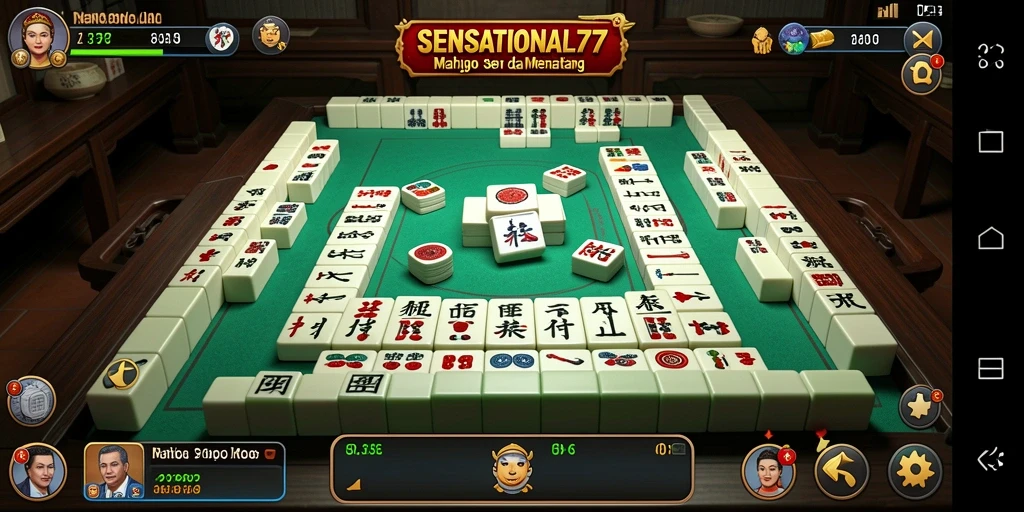 Screenshot gameplay <strong>SENSATIONAL77</strong> yang menampilkan level Mahjong yang menantang.