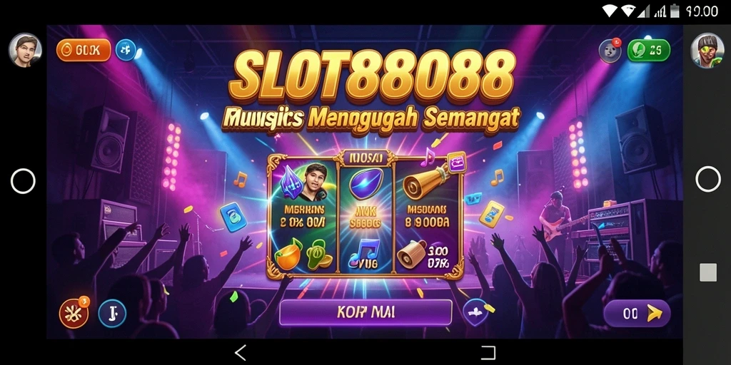 Tangkapan layar utama SLOT8808 menampilkan gameplay seru dengan latar musik menggugah.