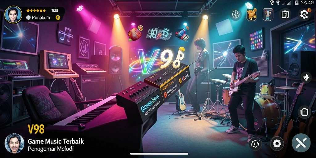 Tampilan gameplay V98 yang mengasyikkan dan interaktif.
